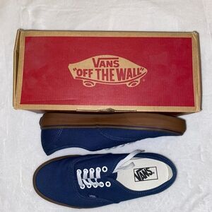 Vans Navy Canvas Shoes with White Accents